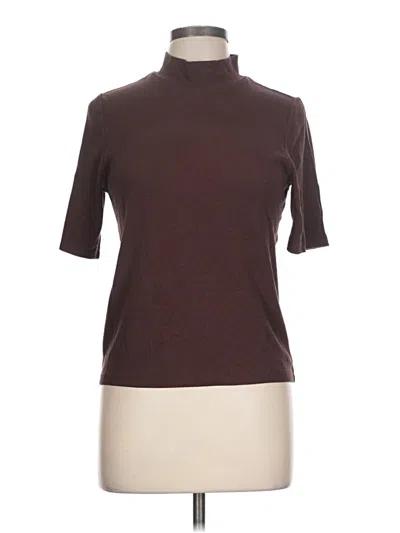 Pre-owned Marine Layer Short Sleeve Turtleneck In Brown