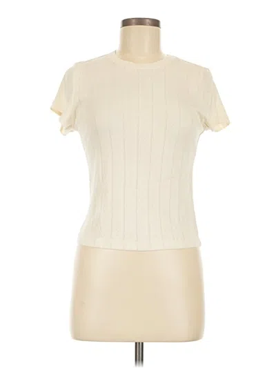 Pre-owned Marine Layer Short Sleeve Turtleneck In Ivory