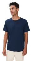 Marine Layer Signature Crew Tee True Navy In Blue