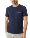 Marine Layer Signature Embroidered Pocket Tee In Mood Indigo