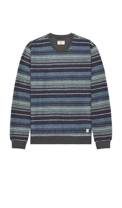 Marine Layer Signature Fleece Out Stripe Crewneck Sweatshirt In Cool Multi