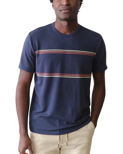 Marine Layer Signature Jacquard Crew Tee In Blue