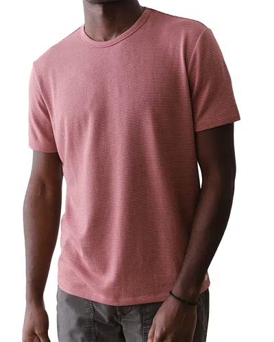 Marine Layer Signature Jacquard Crew Tee In Pink