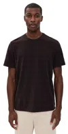 Marine Layer Signature Jacquard Crew Tee Chocolate Torte In Black