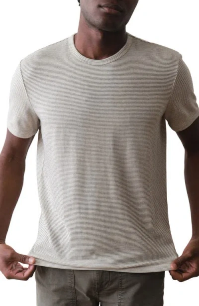 Marine Layer Signature Jacquard Stripe T-shirt In White