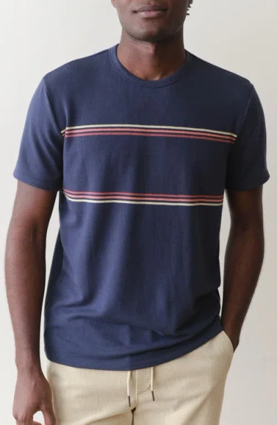 Marine Layer Signature Jacquard Stripe T-shirt In Blue