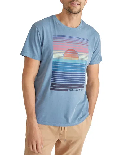 Marine Layer Signature Logo Graphic Tee In Blue