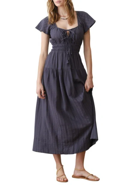 Marine Layer Skye Cotton Midi Dress In Blue