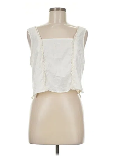 Pre-owned Marine Layer Sleeveless Blouse In White