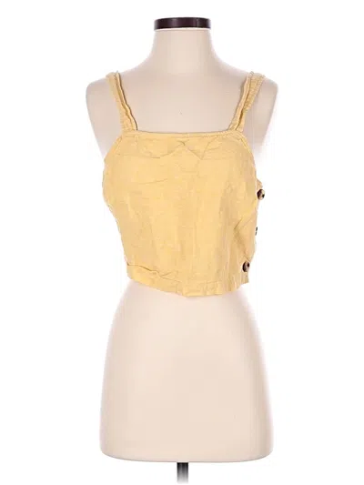 Pre-owned Marine Layer Sleeveless Top Yellow Sweetheart Neckline Tops