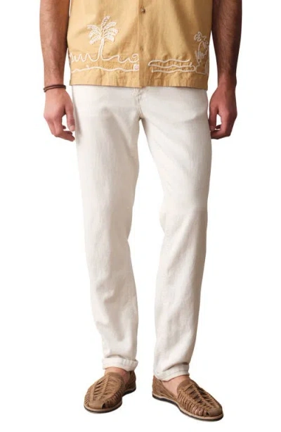 Marine Layer Slim Straight Leg Pants In White