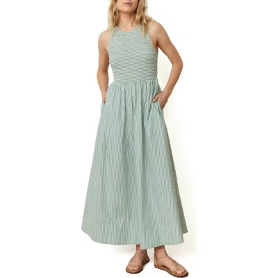 Marine Layer Smocked Sleeveless Dress In Blue