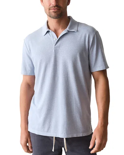 Marine Layer Soft Chambray Resort Polo Shirt In Gray