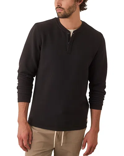 Marine Layer Sport Waffle Henley In Moonless Night