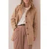 Marine Layer Stephanie Cocoon Coat In Camel Herringbone