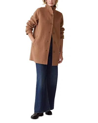 Marine Layer Stephanie Stand Collar Coat In Brown