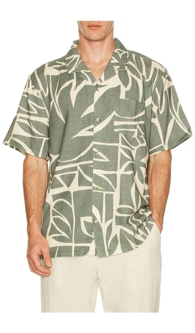 Marine Layer Stretch Selvage Resort Shirt In Green