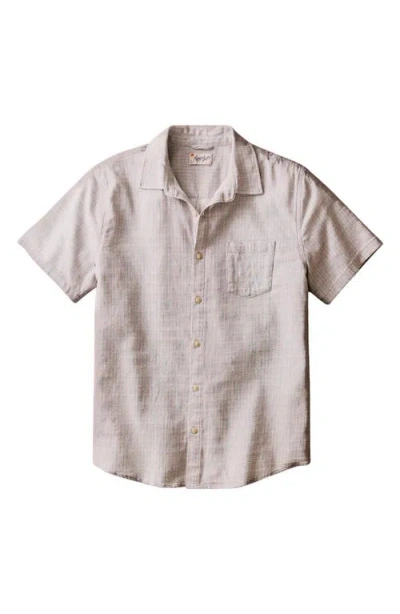 Marine Layer Stretch Selvage Short Sleeve Button-up Shirt In Neutral