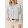 Marine Layer Stripe Boxy Crop Shirt In Harbor Stripe