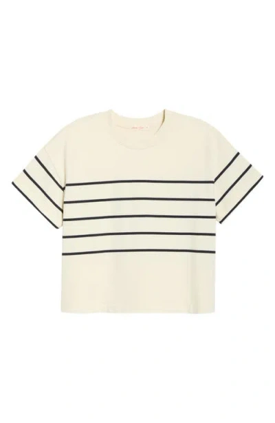 Marine Layer Stripe Cotton T-shirt In Yellow
