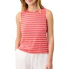 Marine Layer Stripe Hemp & Cotton Blend Tank In Red