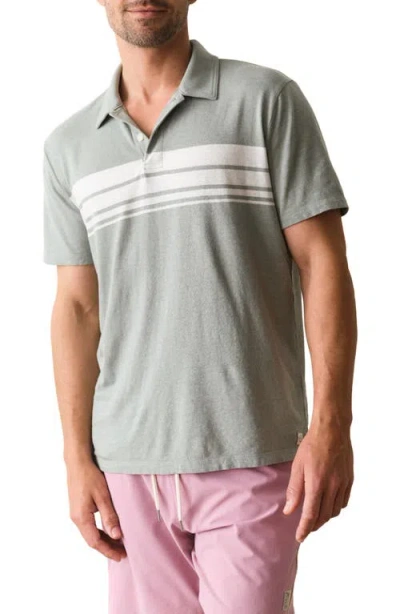 Marine Layer Iceberg Green Stripe Resort Polo Shirt In Gray