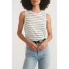 Marine Layer Hemp And Cotton Tank Top In Black/ White Stripe