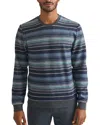 Marine Layer Signature Fleece Out Stripe Crewneck Sweatshirt In Cool Multi