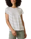 Marine Layer Striped Swing Crewneck Tee In White/navy