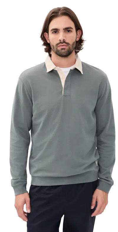Marine Layer Sueded Rugby Polo Balsam Green Heather