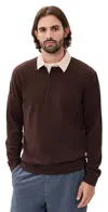 Marine Layer Sueded Rugby Polo Java In Java