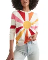 Marine Layer Exploded Sun Cotton Intarsia Crewneck Sweater In Natural