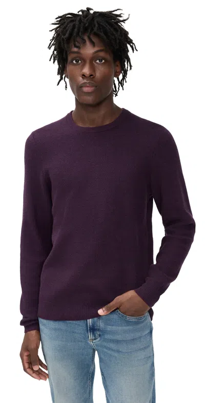 Marine Layer Textured Cotton Blend Crewneck Sweater In Red