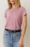 Marine Layer Striped Swing Crewneck Tee In Faded Rose
