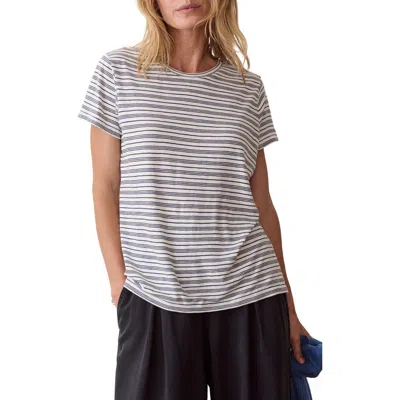 Marine Layer Swing Stripe Crewneck T-shirt In Navy Stripe