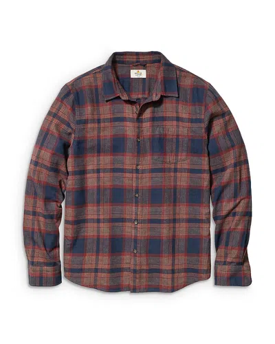 Marine Layer Tahoe Flannel Shirt In Navy Plaid
