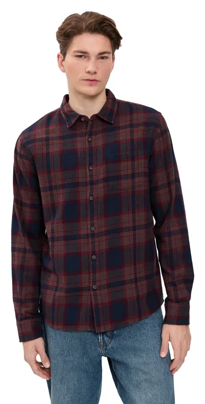Marine Layer Tahoe Plaid Flannel Button-up Shirt In Animal Print