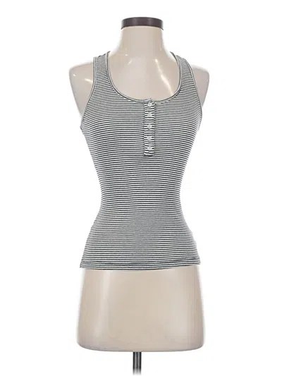 Pre-owned Marine Layer Tank Top Gray Stripes Pattern Scoop Neck Tops
