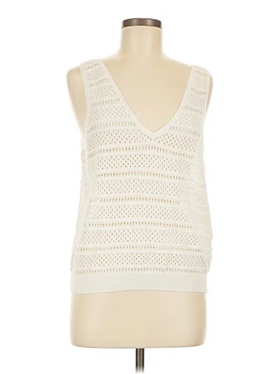 Pre-owned Marine Layer Tank Top Ivory Plunge Neckline Tops