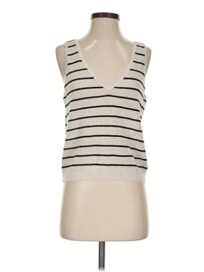 Pre-owned Marine Layer Tank Top Ivory Plunge Neckline Tops
