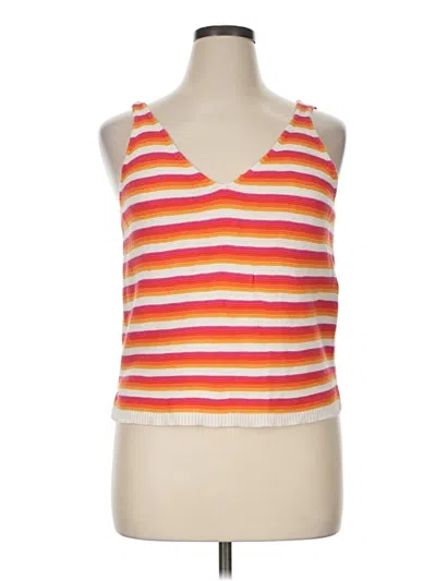 Pre-owned Marine Layer Tank Top Orange Plunge Neckline Tops