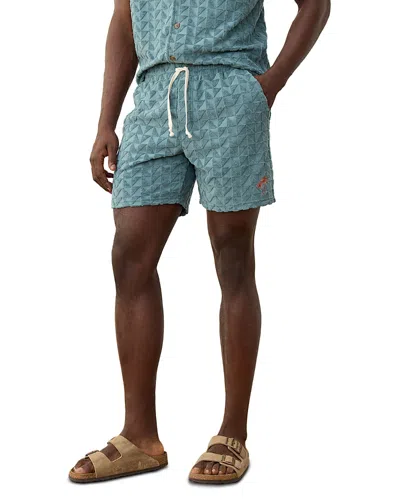 Marine Layer Terry Textured Drawstring 6 Shorts In Blue