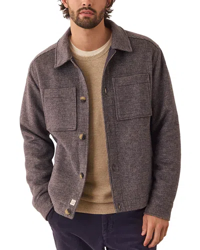 Marine Layer Textured Shirt Jacket In Dark Houndstooth