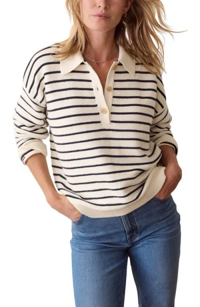 Marine Layer Valerie Cotton Polo Sweater In Neutral
