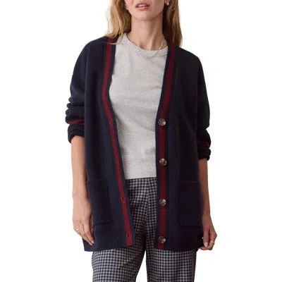 Marine Layer Varsity Long Cardigan In Twilight