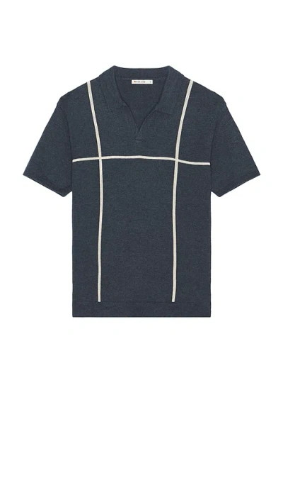 Marine Layer Varsity Sweater Polo In Black