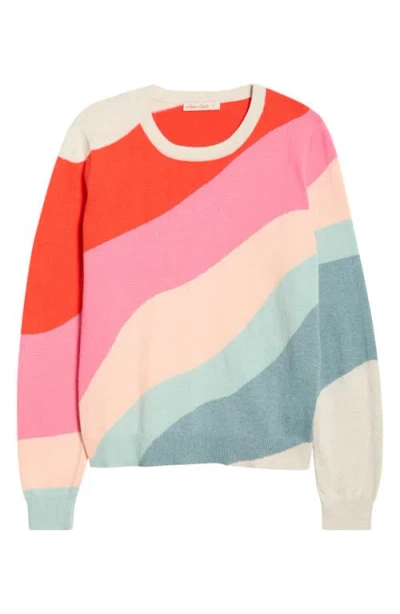 Marine Layer Wave Block Icon Cotton Sweater In Multi