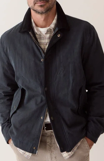 Marine Layer Weston Relaxed Fit Wax Canvas Barn Jacket In Blue