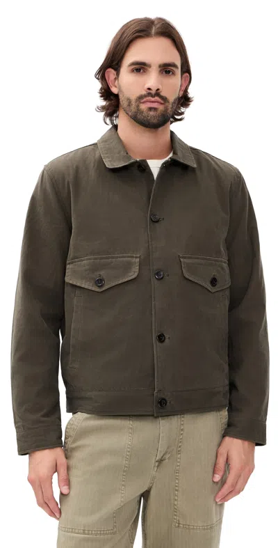 Marine Layer Waxed Trucker Jacket Olive