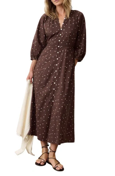 Marine Layer Willow Dot Maxi Dress In Brown